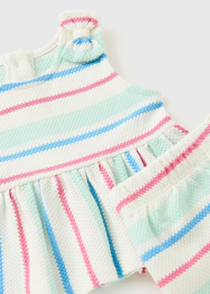 Matalan Baby Multicolour Stripe Popcorn Top & Shorts