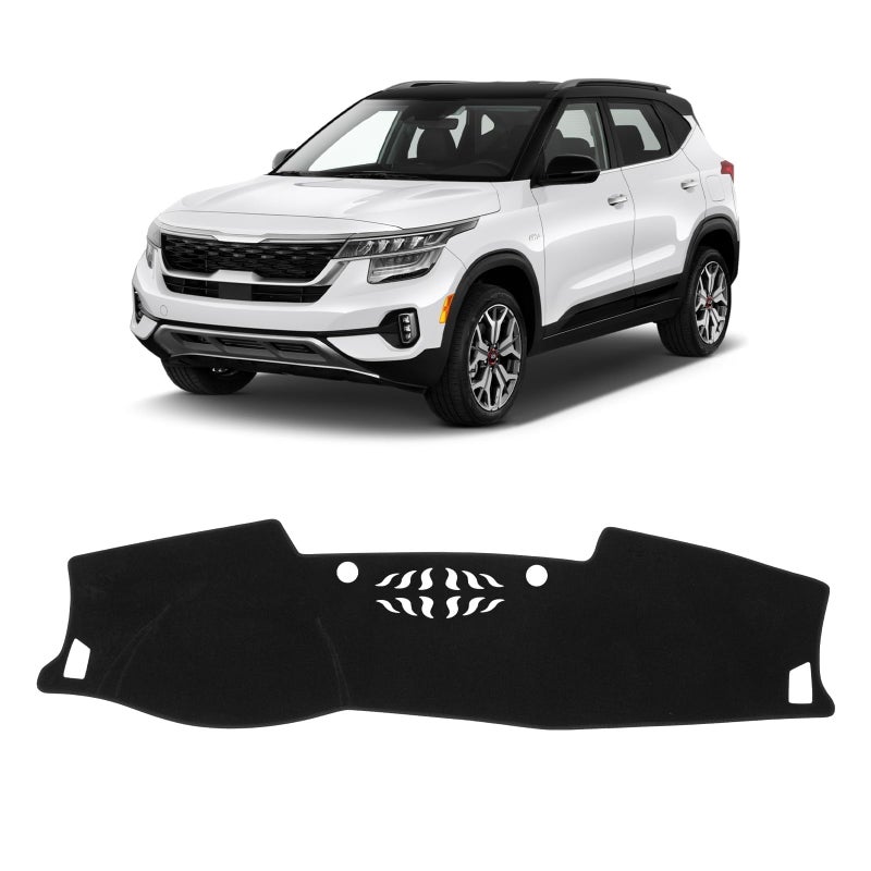 KUST Car Dash Cover for Kia Seltos 2021 2022 2023 LX S S Turbo EX SX Turbo Polyester Dashboard Cover NonSlip Interior Accessories for Seltos Black NOT fits for Seltos 2024 2025