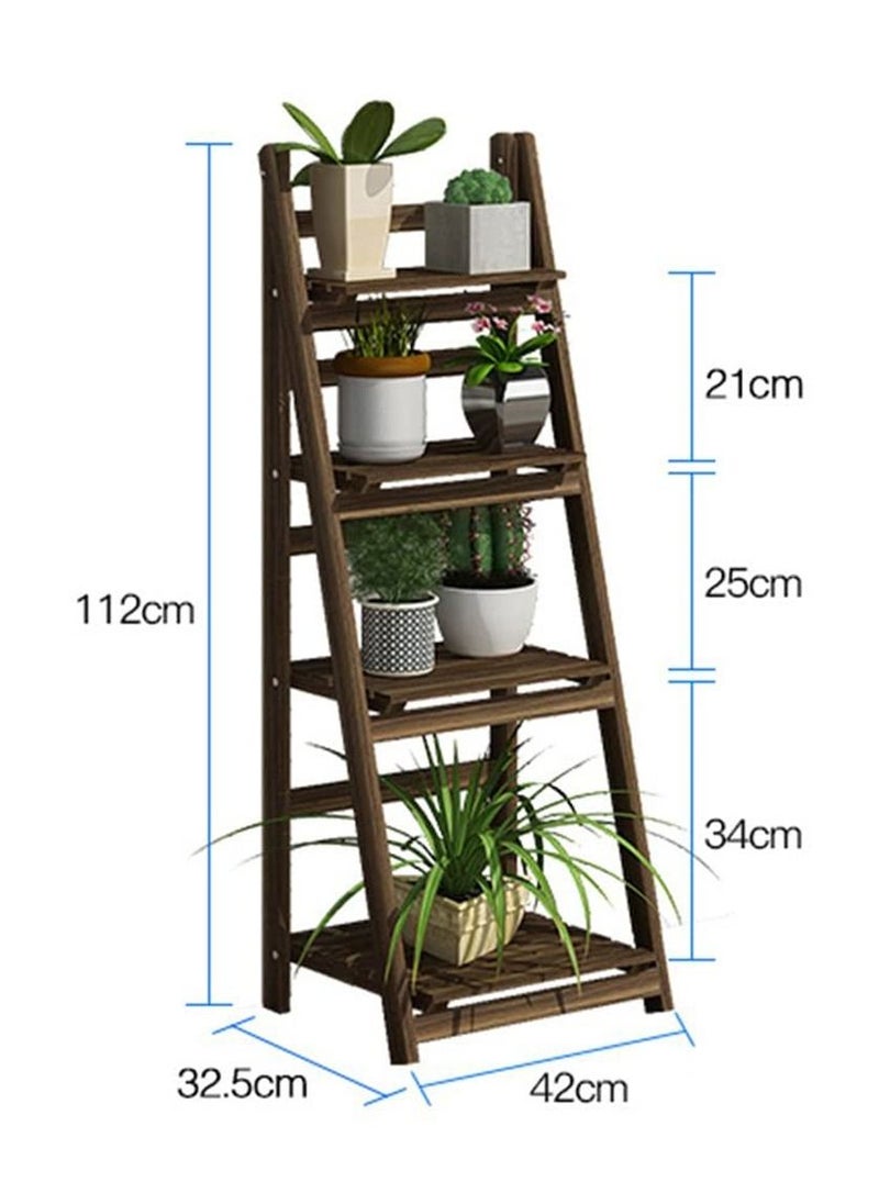 Generic FFD Wooden Flower Stand Multi-Tier Plant Shelf - Garden Decorative Display Rack & Towel Holder  - Image 4