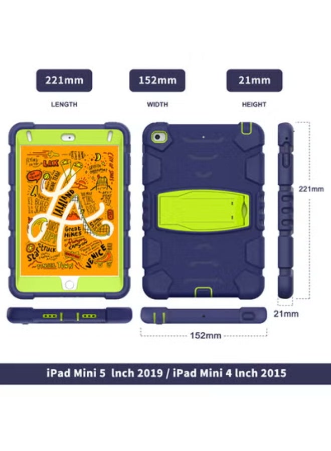 Gulflink Back Cover Protect Case for Apple ipad mini 4/5 Navyblue and Lime - Image 2
