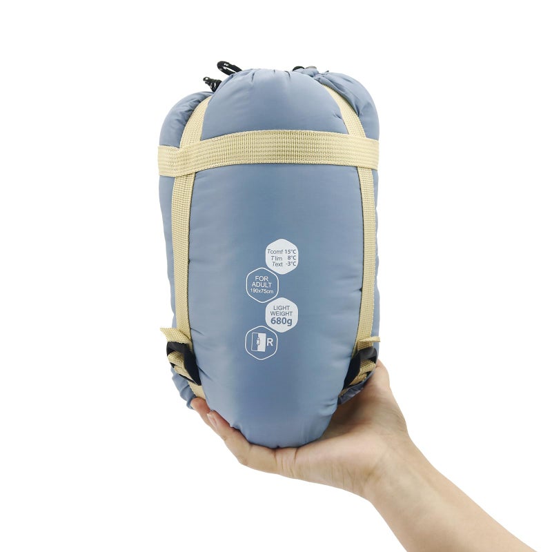 NewDoar Ultralight Backpacking Sleeping Bag - 50-70Â°F, 1.5lbs, Waterproof & Machine Washable, 2-Way Zipper for Teens,Couples,Women,Men Compact for Hiking/Camping (Blue,Medium) - Image 1