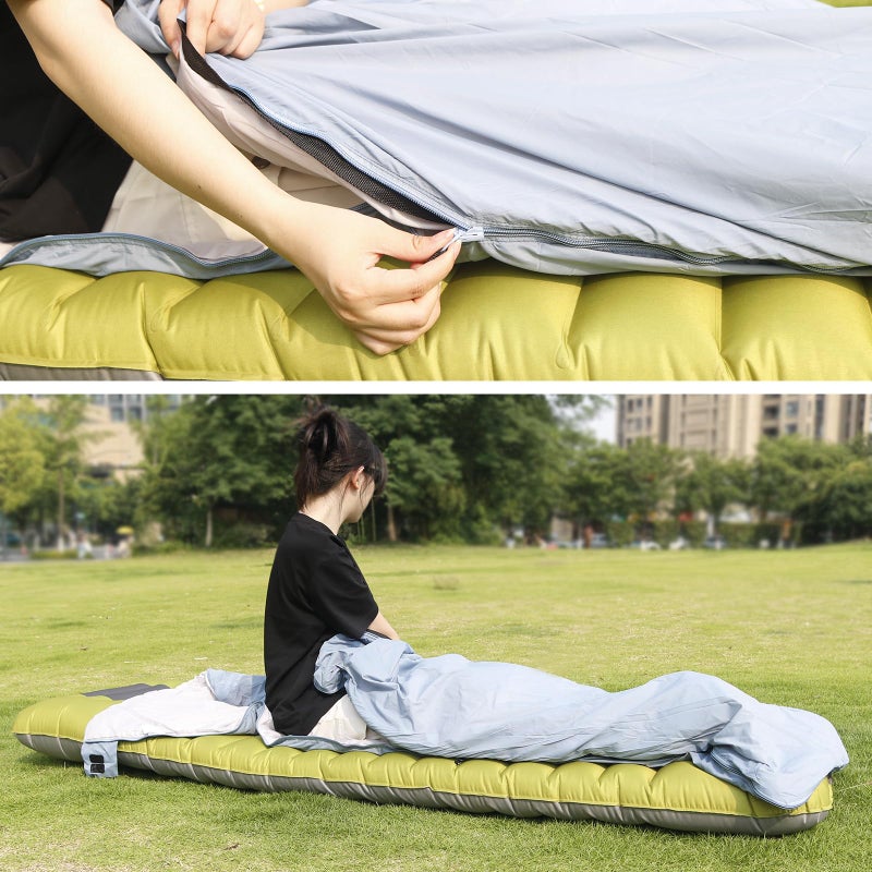 NewDoar Ultralight Backpacking Sleeping Bag - 50-70Â°F, 1.5lbs, Waterproof & Machine Washable, 2-Way Zipper for Teens,Couples,Women,Men Compact for Hiking/Camping (Blue,Medium) - Image 5