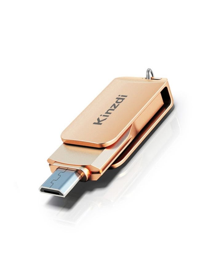BURAQ Kinzdi 32GB USB + Type-C Interface Metal Twister Flash Disk V8 (Rose Gold)  - Image 1