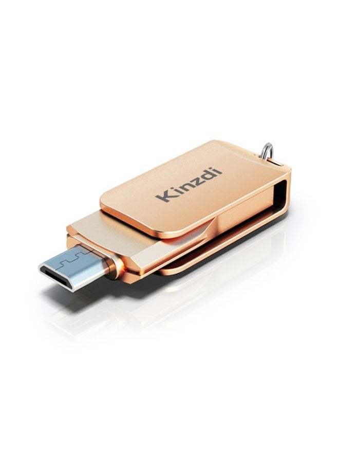 BURAQ Kinzdi 32GB USB + Type-C Interface Metal Twister Flash Disk V8 (Rose Gold)  - Image 2