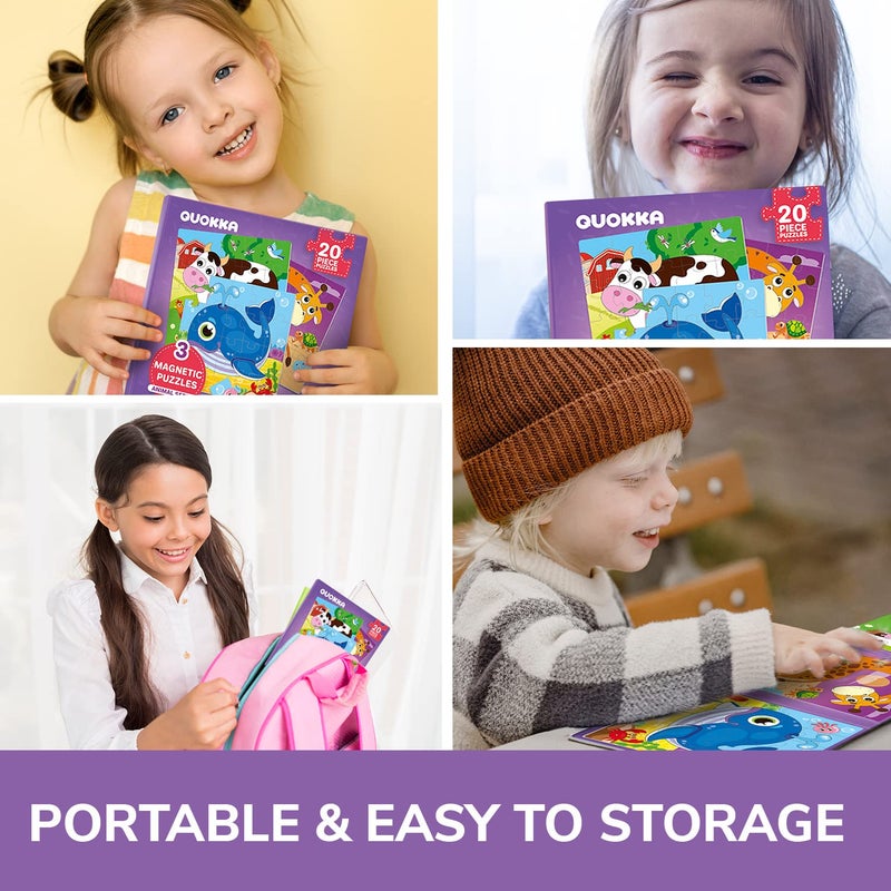 QUOKKA Magnetic Toddler Puzzles Ages 2-4 - 20 Pieces Kids Puzzles Ages 3-5 - Travel Games for Kids 4-6 - Animal Toddler Travel Toys - Car Airplane Road Trip Activities for Boys and Girls - Image 5