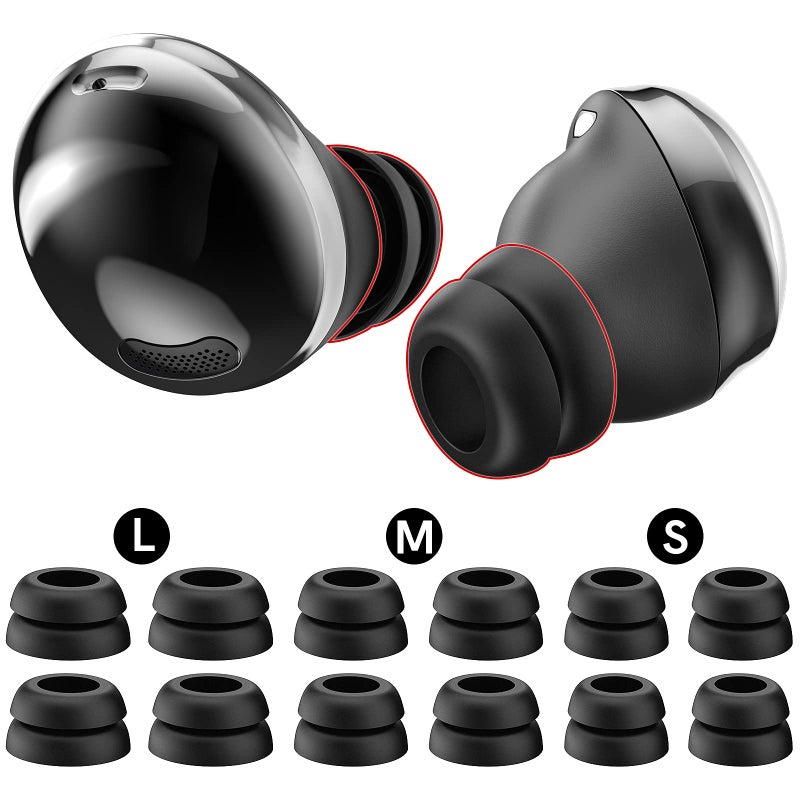 Delidigi دليديجي لوسائد أذن Galaxy Buds Pro، 6 أزواج من وسائد الأذن السيليكون مزدوجة الحافة، بدائل لسماعات الأذن، ملحقات متوافقة مع Samsung Galaxy Buds Pro 2021 بحجم S/M/L - Image 1