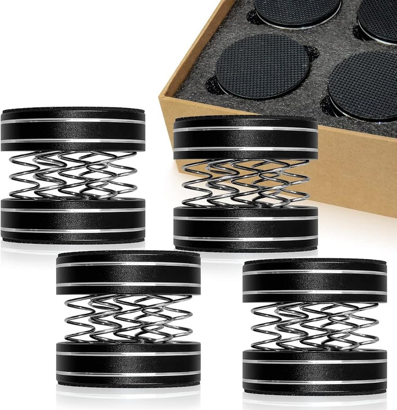 NALACAL Turntable Isolation Feet, 4Pcs Adjustable Spring Vibration Dampening Pads, Speaker Isolation Stand Feet for HiFi Amplifier, Record Player, Subwoofer, CD/DVD Player, Audio Components - Image 1