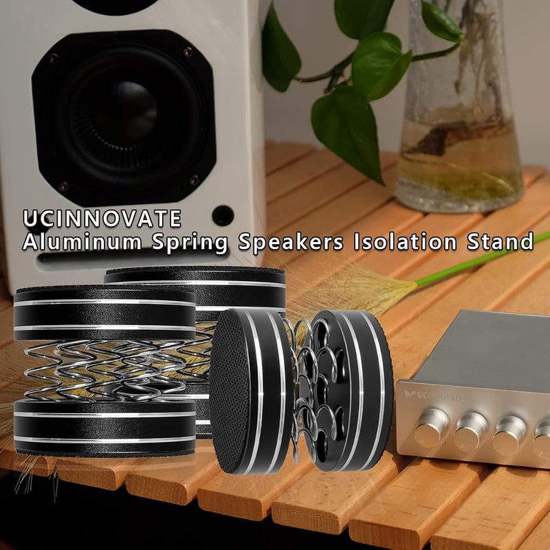 NALACAL Turntable Isolation Feet, 4Pcs Adjustable Spring Vibration Dampening Pads, Speaker Isolation Stand Feet for HiFi Amplifier, Record Player, Subwoofer, CD/DVD Player, Audio Components - Image 4