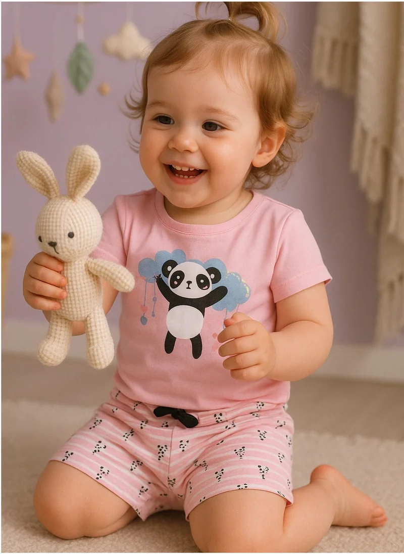 victor and jane Victor and Jane - Printed T-shirt and Shorts Pyjama Set