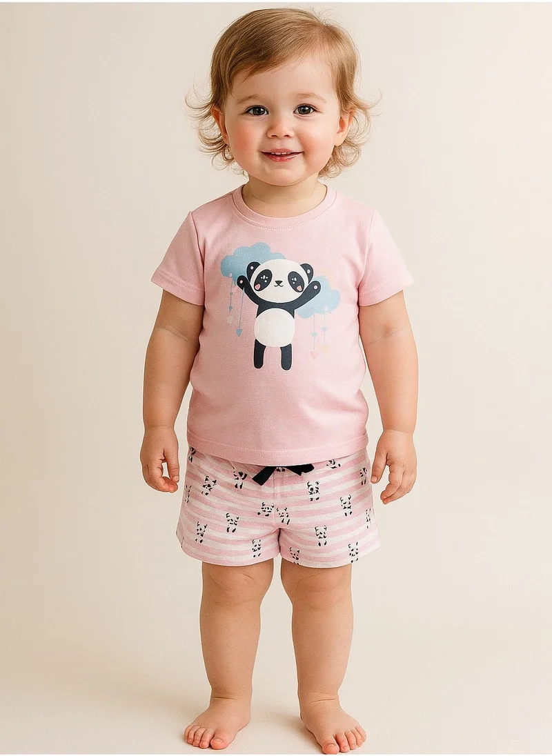victor and jane Victor and Jane - Printed T-shirt and Shorts Pyjama Set