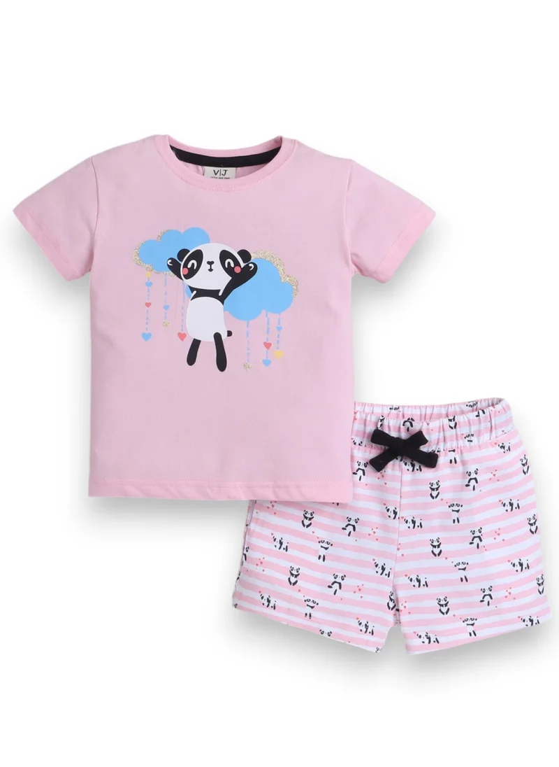 victor and jane Victor and Jane - Printed T-shirt and Shorts Pyjama Set