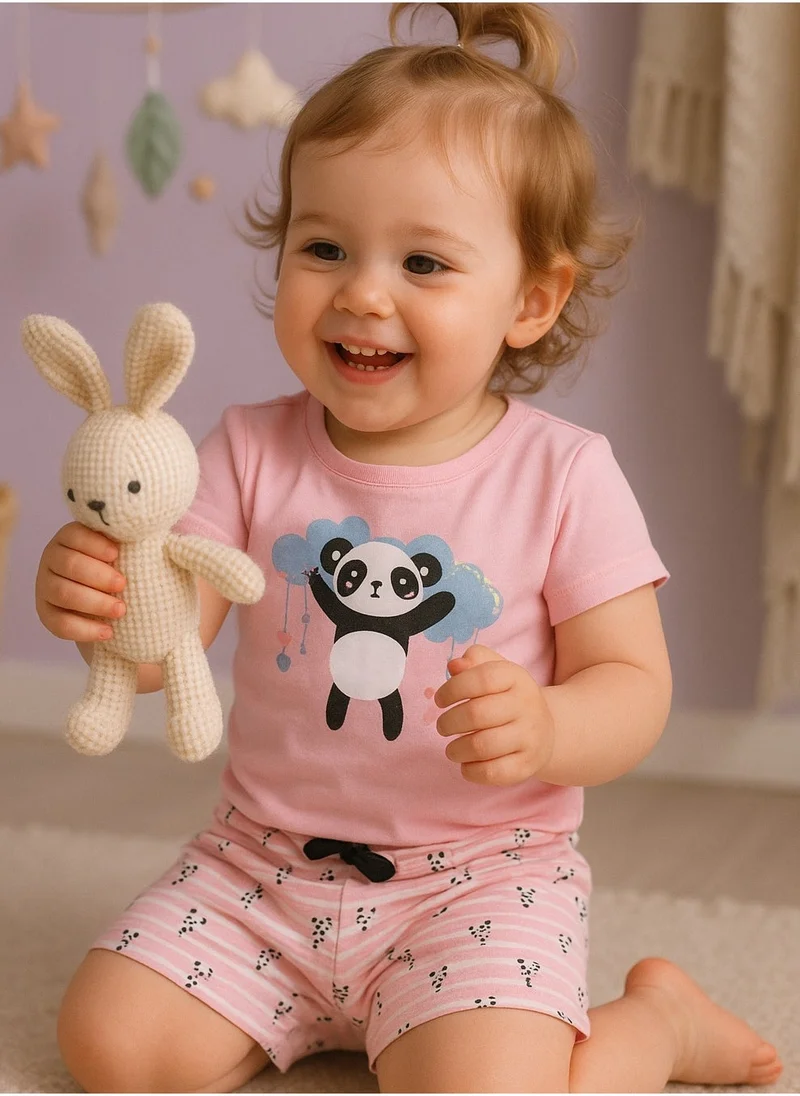 victor and jane Victor and Jane - Printed T-shirt and Shorts Pyjama Set