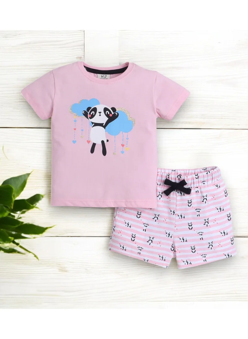 victor and jane Victor and Jane - Printed T-shirt and Shorts Pyjama Set