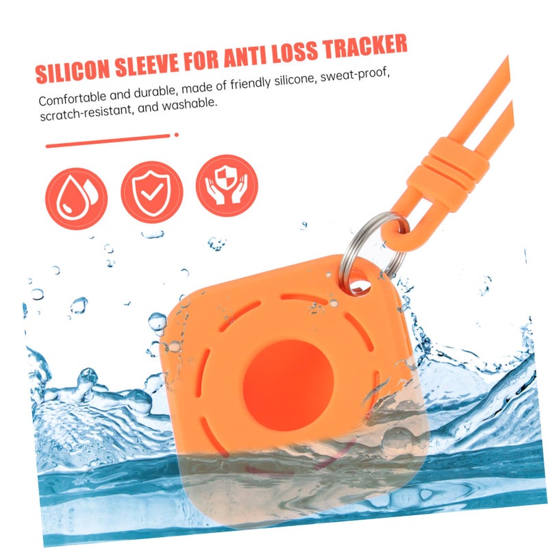 2Pcs Silicone Case with Lanyard for Anti Lost Waterproof Cover Compatible with Airtags Random Color - Image 5
