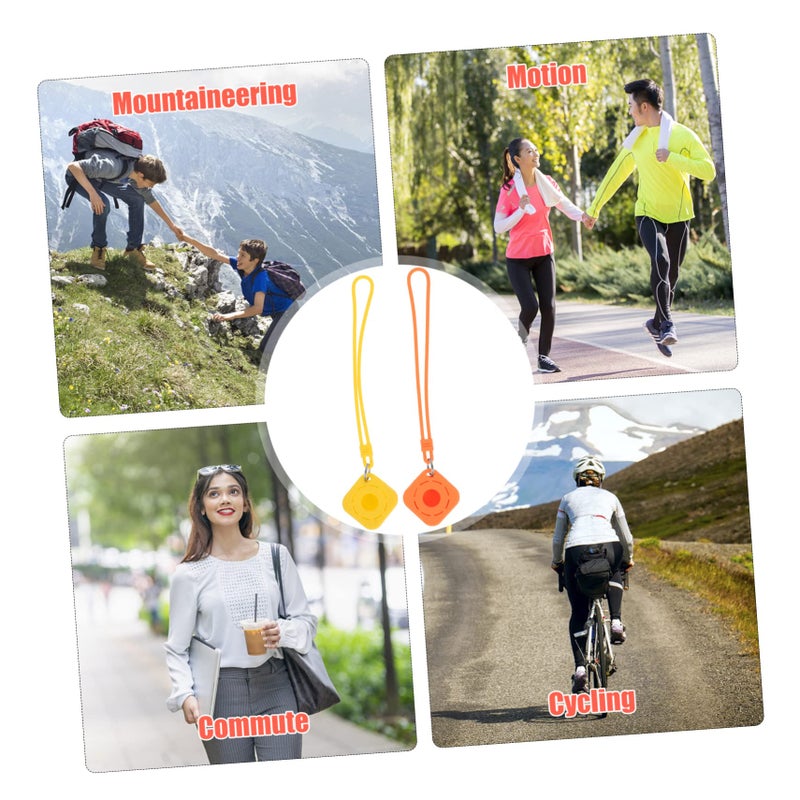 2Pcs Silicone Case with Lanyard for Anti Lost Waterproof Cover Compatible with Airtags Random Color - Image 4