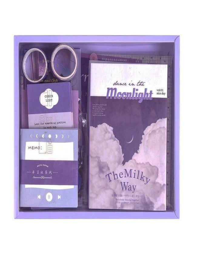 KPS مجموعة قصاصات KPS Vintage Scrapbook Moonlight | ورق مزخرف مع ملصقات للمخططات | لمستلزمات دفتر الملاحظات/المذكرات/القرطاسية | لألبوم/مشروع الكلية (مجموعة واحدة، متعددة الألوان) - Image 1