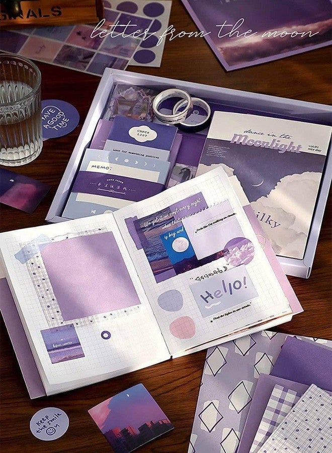 KPS مجموعة قصاصات KPS Vintage Scrapbook Moonlight | ورق مزخرف مع ملصقات للمخططات | لمستلزمات دفتر الملاحظات/المذكرات/القرطاسية | لألبوم/مشروع الكلية (مجموعة واحدة، متعددة الألوان) - Image 3