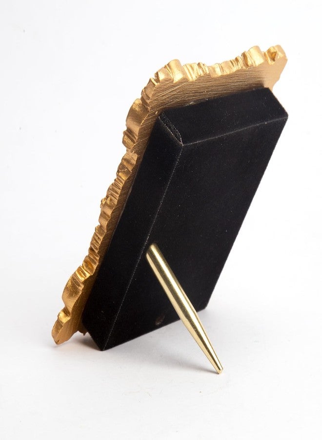 STORICANS Vintage Ring Holder Rectangle Gold Frame Jewelry Display, Ornate Baroque Style Organizer with Soft Velvet Interior, Wedding Anniversary Engagement Gift Decorative Ring Tray - Image 3