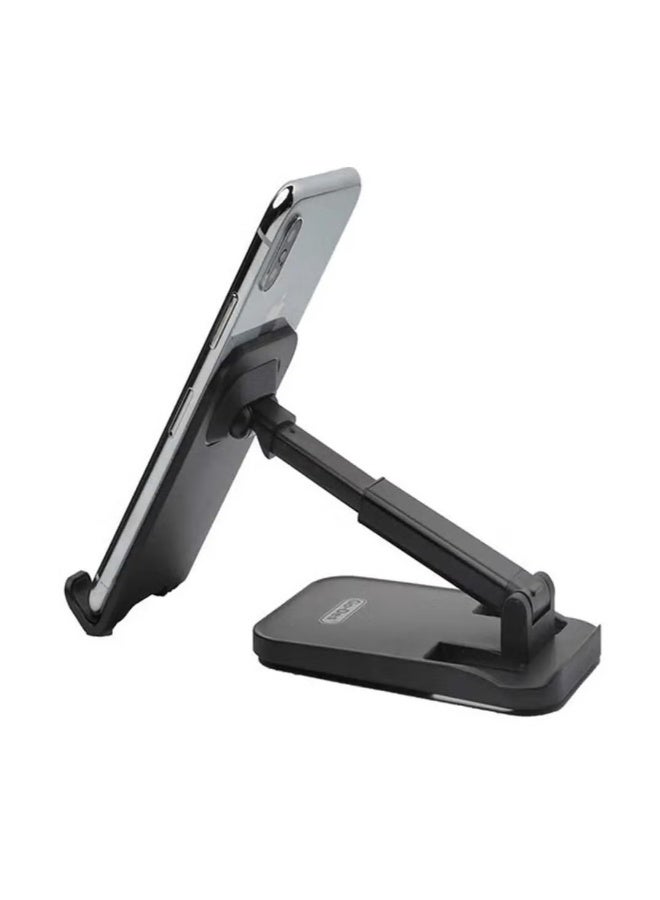 GO-DES Ultra-Stable Foldable Phone & Tablet Stand – Dual-Height Adjustable Metal Alloy Holder with 360° Rotating Mount, Anti-Slip Silicone Grips, and Wide Base – Compatible with Smartphones & Tablets Up to 13” – Sleek, Portable & Ideal for Desk, Office, Kitchen & Travel Use - Image 3