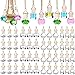 Mkhaslri 60 Pcs Hanging Car Air Freshener Car Diffuser Bottle Empty Glass Perfume Bottles Air Freshener Diffuser Bottle Pendant for Essential Oils Fragrance Aromatherapy Ornament Decor Various Style - Image 2