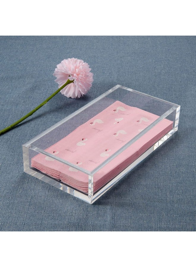 HIIMIEI HIIMIEI Acrylic Napkin Holder Tray,8mm Thick Acrylic Guest Towel Holder 8.5x4 inches, Crystal Clear Table Cocktail Napkin Holder for Bathroom,Restaurant,Office,Commercial,Kitchen,Party  - Image 4