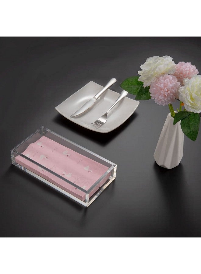 HIIMIEI HIIMIEI Acrylic Napkin Holder Tray,8mm Thick Acrylic Guest Towel Holder 8.5x4 inches, Crystal Clear Table Cocktail Napkin Holder for Bathroom,Restaurant,Office,Commercial,Kitchen,Party  - Image 5