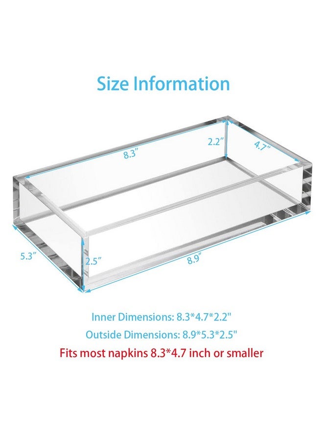 HIIMIEI HIIMIEI Acrylic Napkin Holder Tray,8mm Thick Acrylic Guest Towel Holder 8.5x4 inches, Crystal Clear Table Cocktail Napkin Holder for Bathroom,Restaurant,Office,Commercial,Kitchen,Party  - Image 2