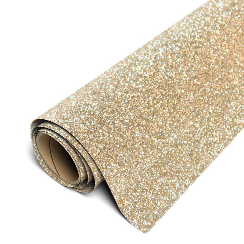 Siser Glitter HTV 118x5ft Roll  Iron on Heat Transfer Vinyl Champagne - Image 1