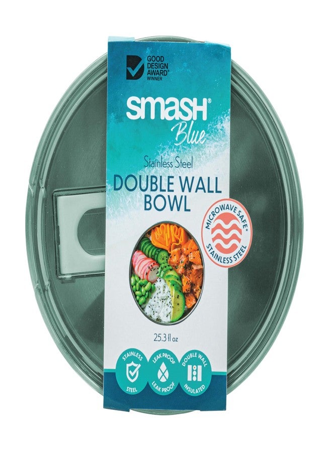 Smash Double Wall Microwave Safe Stainless Steel Meal/Salad Bowl (Sage) - Image 3