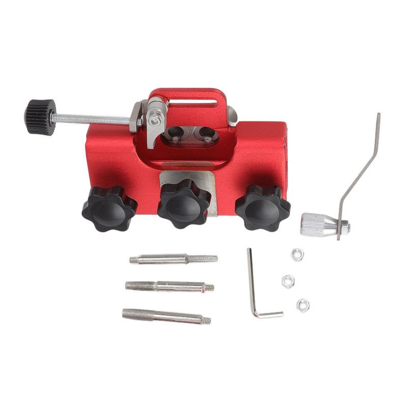 Chainsaw Sharpener Portable Lightweight Hand Crank Chain Sharpening Jig for Electric Saws Red - Image 1