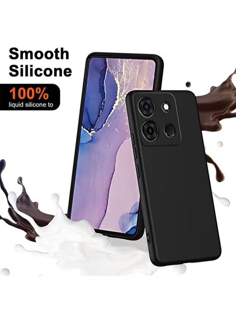 Generic - Infinix Smart 7/X6515/Tecno Spark Go 2023 Case Cover Ultra Slim Shockproof Protective Liquid Silicone Phone Case With Soft Anti-Scratch Microfiber Lining Cover Protective Case Cove Black - Image 1