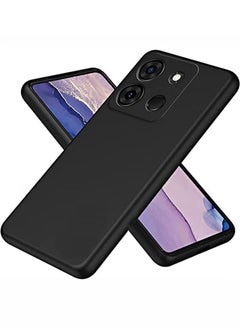 Infinix Smart 7/X6515/Tecno Spark Go 2023 Case Cover Ultra Slim Shockproof Protective Liquid Silicone Phone Case With Soft Anti-Scratch Microfiber Lining Cover Protective Case Cove Black