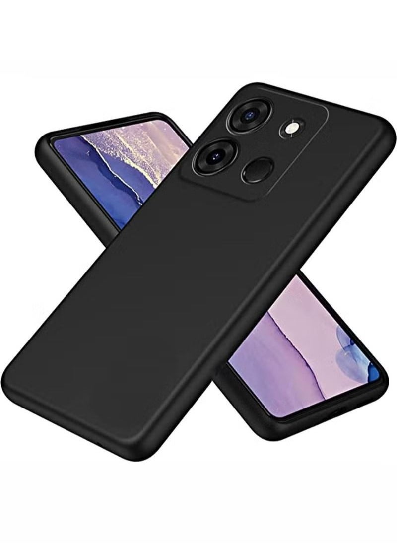 Generic - Infinix Smart 7/X6515/Tecno Spark Go 2023 Case Cover Ultra Slim Shockproof Protective Liquid Silicone Phone Case With Soft Anti-Scratch Microfiber Lining Cover Protective Case Cove Black - Image 1