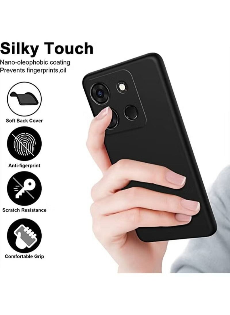 Generic - Infinix Smart 7/X6515/Tecno Spark Go 2023 Case Cover Ultra Slim Shockproof Protective Liquid Silicone Phone Case With Soft Anti-Scratch Microfiber Lining Cover Protective Case Cove Black - Image 1