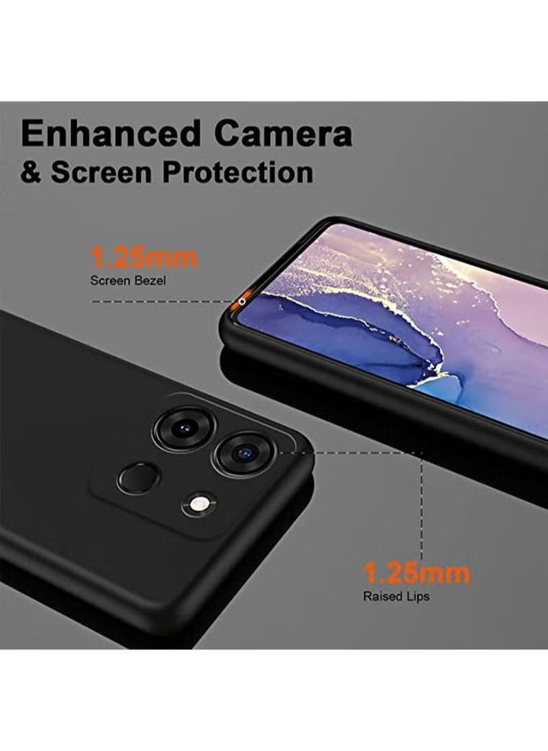 Generic - Infinix Smart 7/X6515/Tecno Spark Go 2023 Case Cover Ultra Slim Shockproof Protective Liquid Silicone Phone Case With Soft Anti-Scratch Microfiber Lining Cover Protective Case Cove Black - Image 1