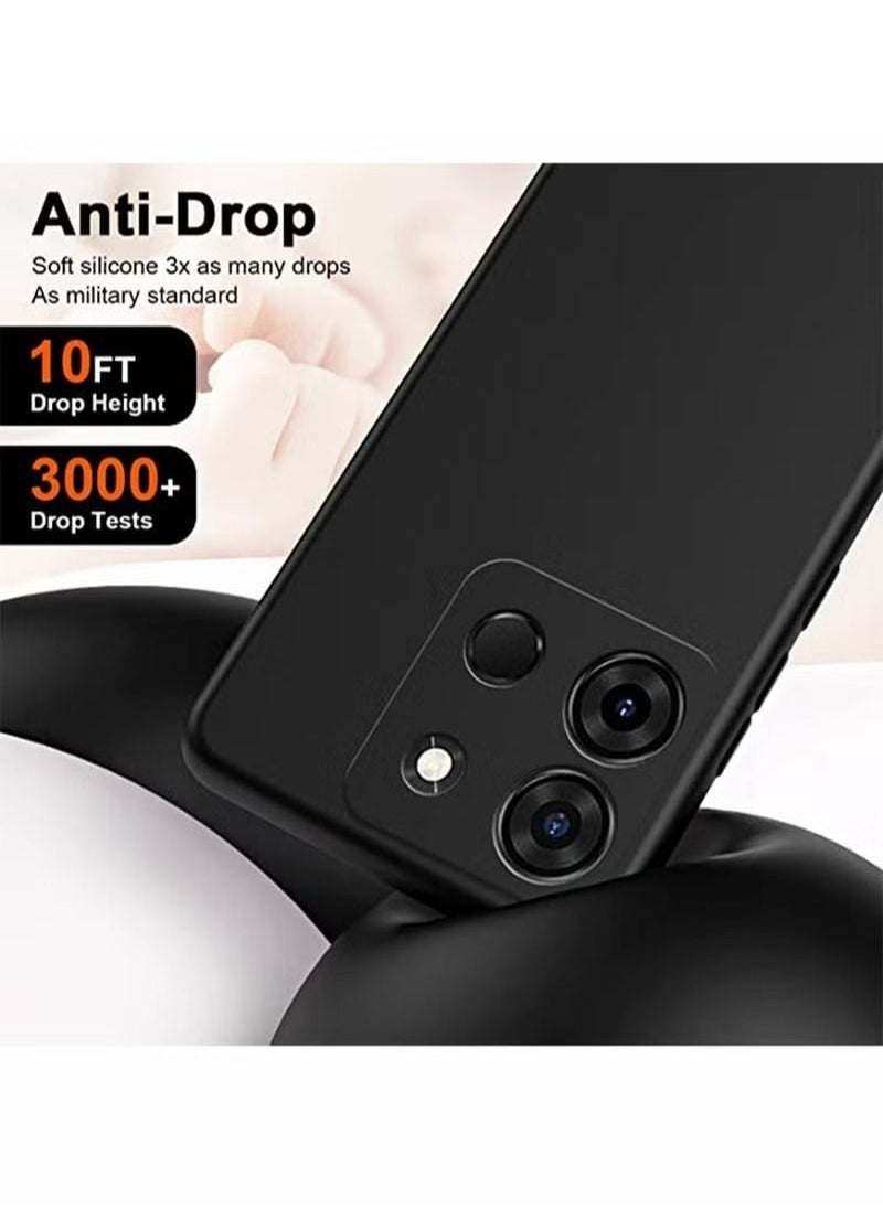 Generic - Infinix Smart 7/X6515/Tecno Spark Go 2023 Case Cover Ultra Slim Shockproof Protective Liquid Silicone Phone Case With Soft Anti-Scratch Microfiber Lining Cover Protective Case Cove Black - Image 1