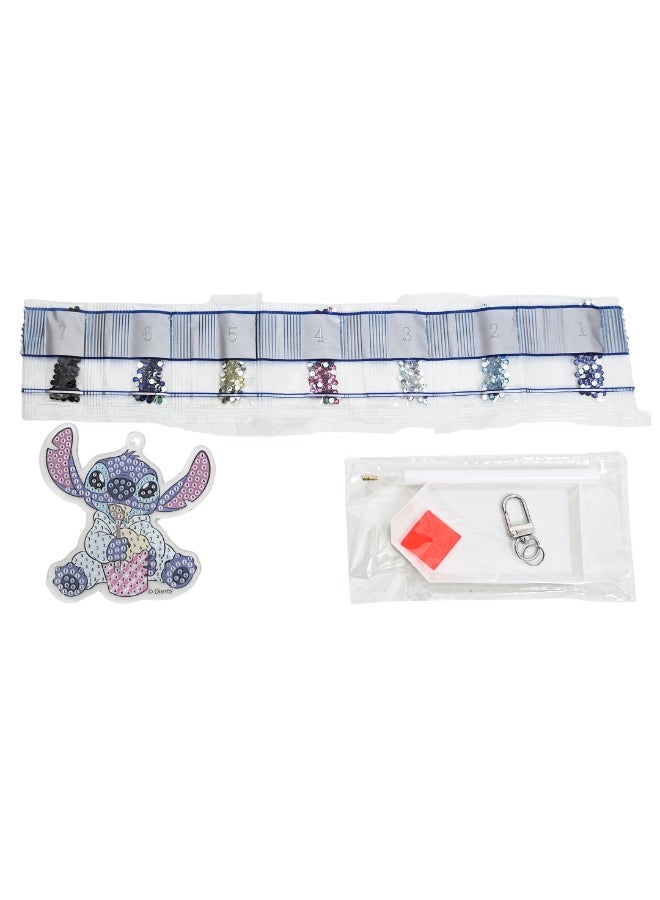 Disney Stitch Diamond Painting Key Chain Kit | Make Your Own Keychain |Art & Craft for Kids & Adult | Age 6+ - Image 1