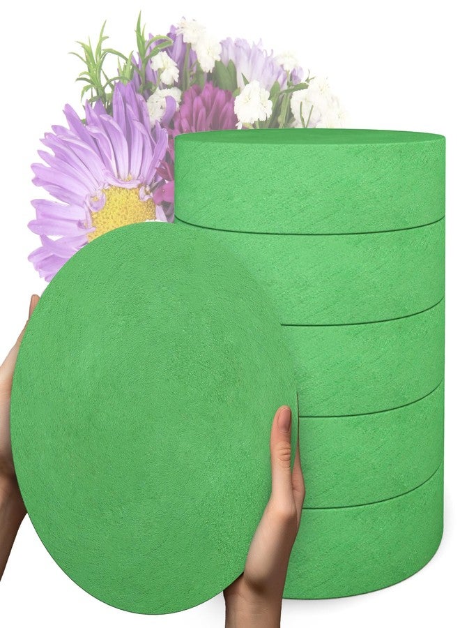 Max Shape 6Pcs Floral Foam Round Blocks, Large Wet and Dry Green Foam for Artificial and Fresh Flower Arrangement,Flower Foam Blocks for Wedding Party Decorations (7.8 Inch) - Image 1