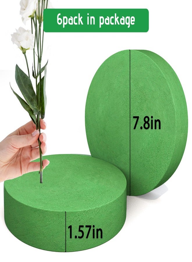 Max Shape 6Pcs Floral Foam Round Blocks, Large Wet and Dry Green Foam for Artificial and Fresh Flower Arrangement,Flower Foam Blocks for Wedding Party Decorations (7.8 Inch) - Image 2