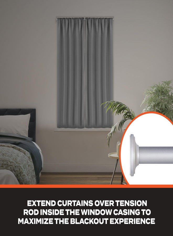 Sun Zero SN45056 Blackout Room Darkening Tension Rod, 28-60" Adjustable Length, Silver Finish, 5/8" Diameter Steel Tube - Image 4