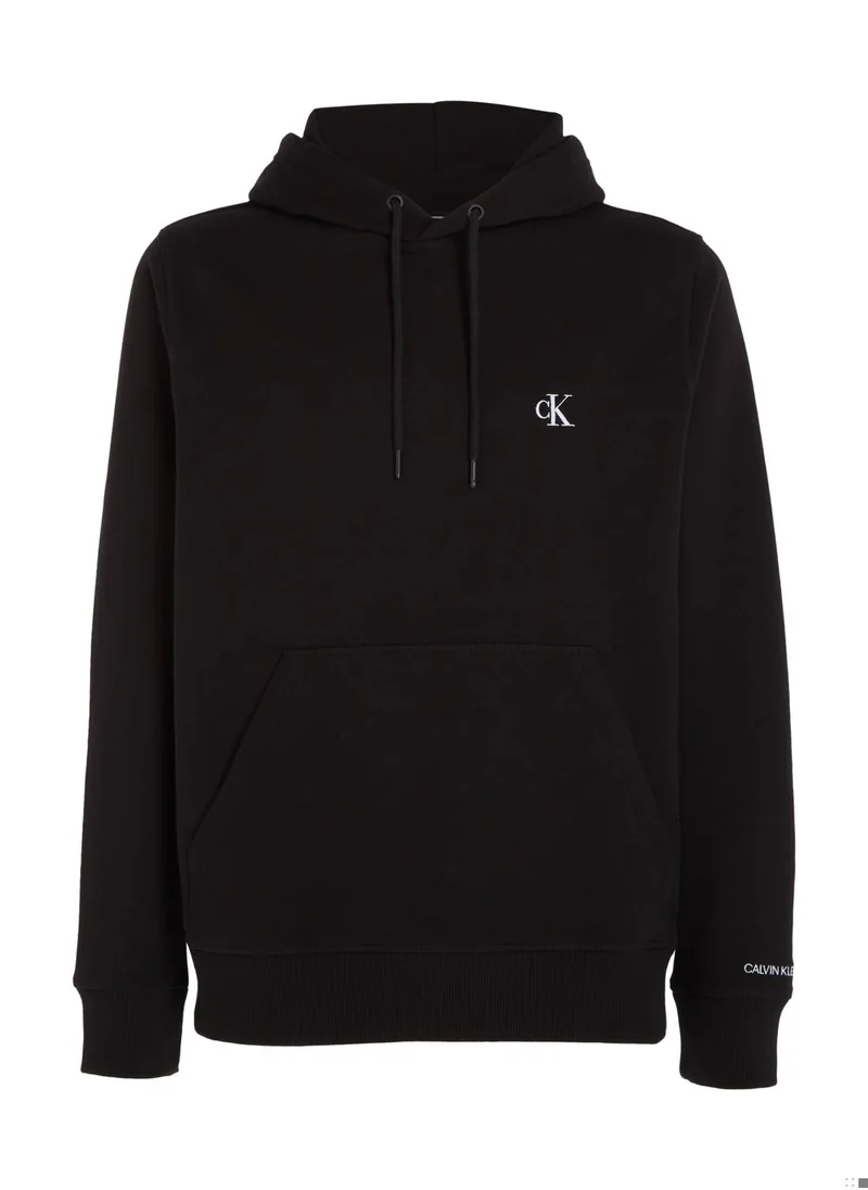 Calvin Klein Jeans Men's Fleece Hoodie - Cotton Blend, Black