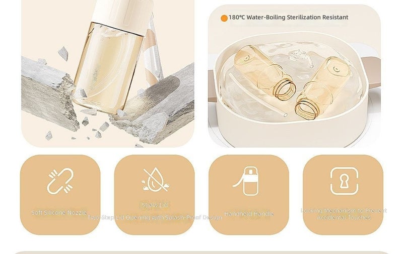 FUGUANG Genuine Straw Summer New Large Capacity Outdoor Portable Water Bottle, Heat-Resistant, Leakproof & Drop-Resistant Dual Drink for Students - Image 5
