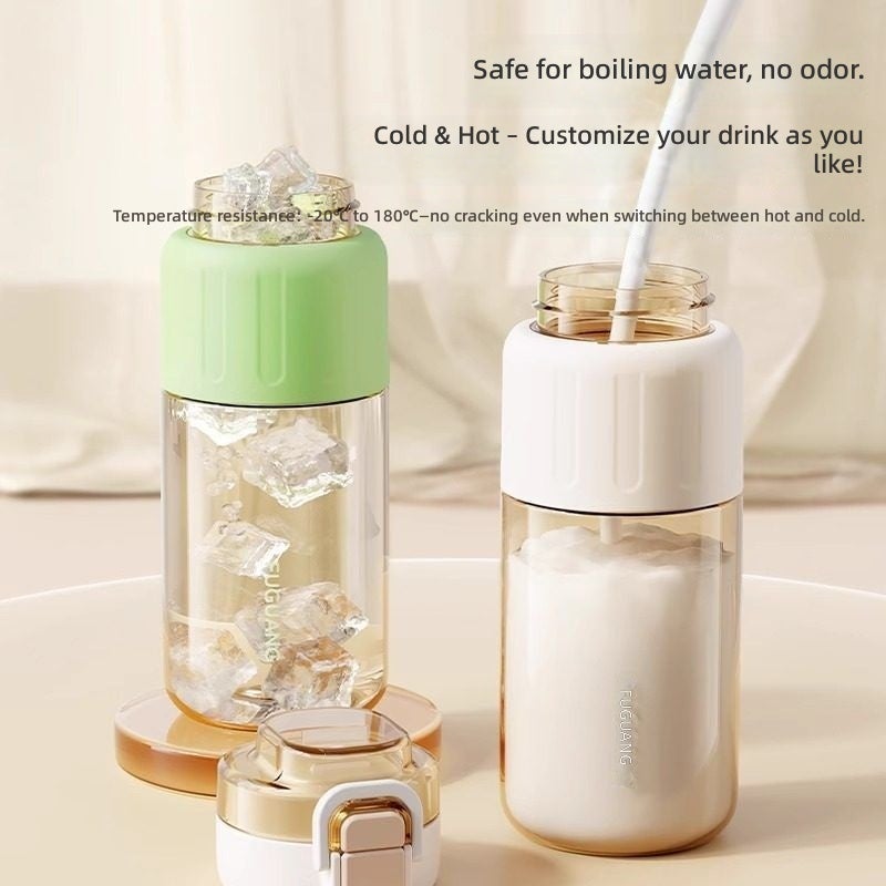 FUGUANG Genuine Straw Summer New Large Capacity Outdoor Portable Water Bottle, Heat-Resistant, Leakproof & Drop-Resistant Dual Drink for Students - Image 2
