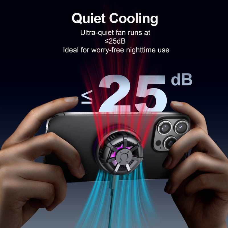 preocean Wireless Cooling Charger for MagSafe, Preocean 15W Fast Wireless Charging Pad with Built-in Fan, Phone Cooler for Gaming, Magnetic Compatible with iPhone 17/16/15/14/13/12 Series. - Image 5