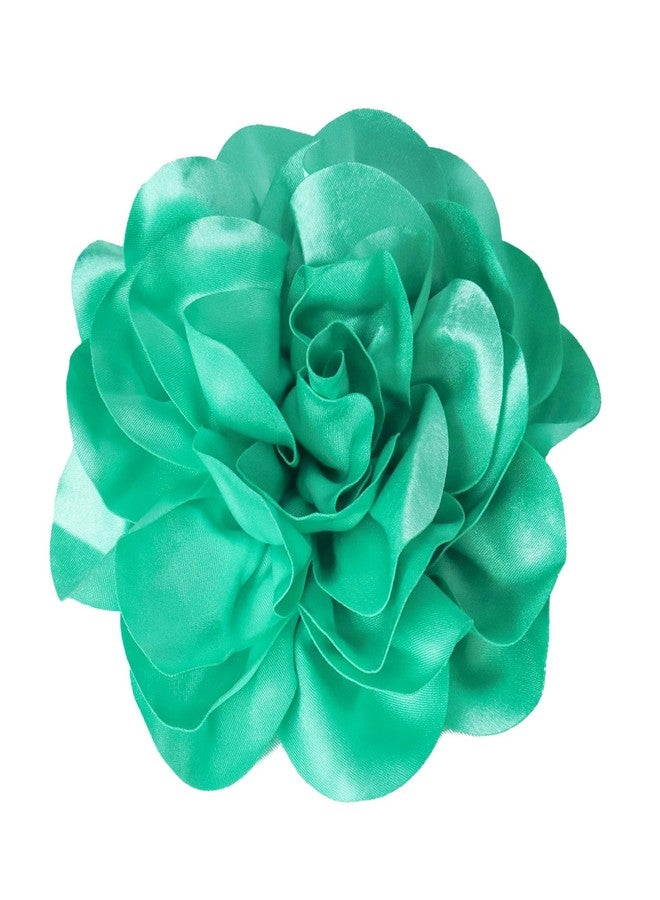 COAUXOG 7.5in Extra Large Rose Brooch Exquisite Shiny Satin Camellia Brooch Oversized Flower Brooch Lapel Pin,Suitable For Women Dance Banquet Wedding Hair Clothing Accessories (Mint Green), Extra Large - Image 1