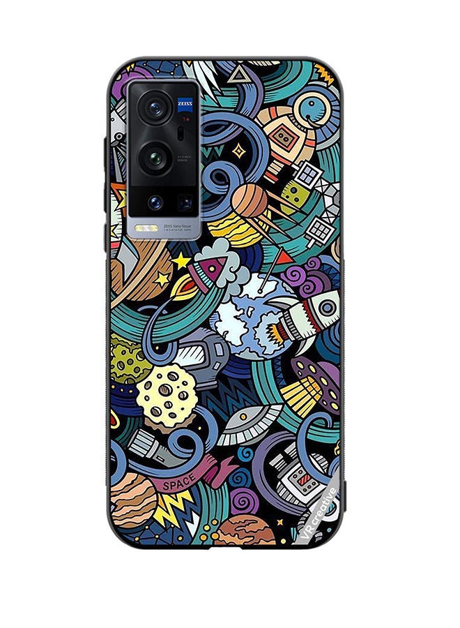 VR CREATIVE Protective Case Cover For Vivo X60 Pro Plus Cartoon Doodles Design Multicolour - Image 1