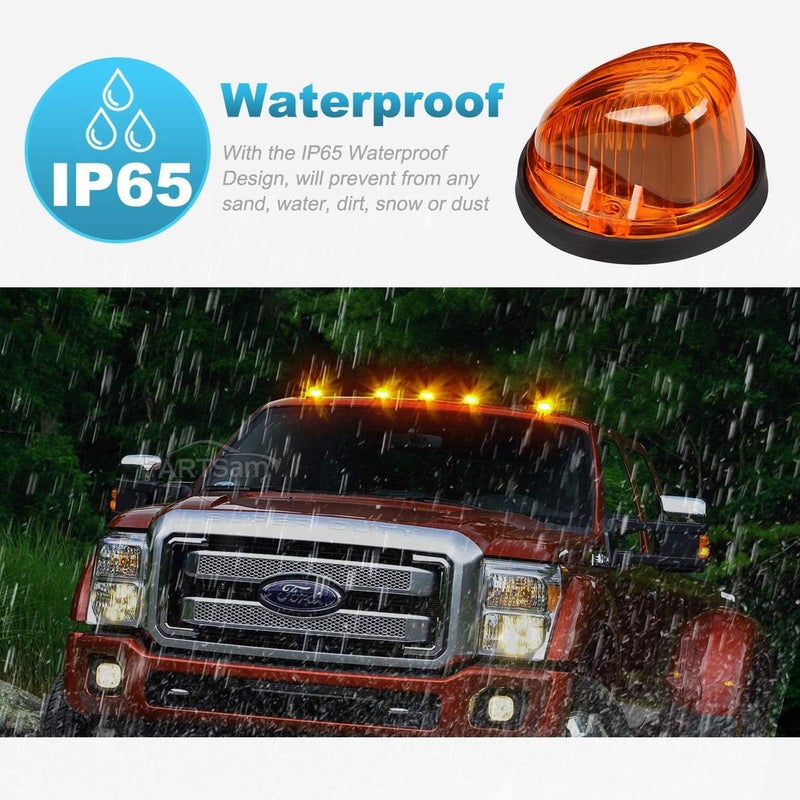 Partsam 5X Amber Roof Running Cab Marker Lights - Image 3