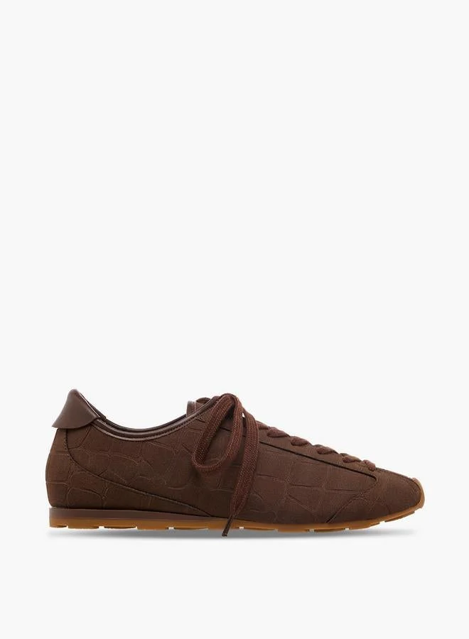 Women Textured Lace-Up Sneakers