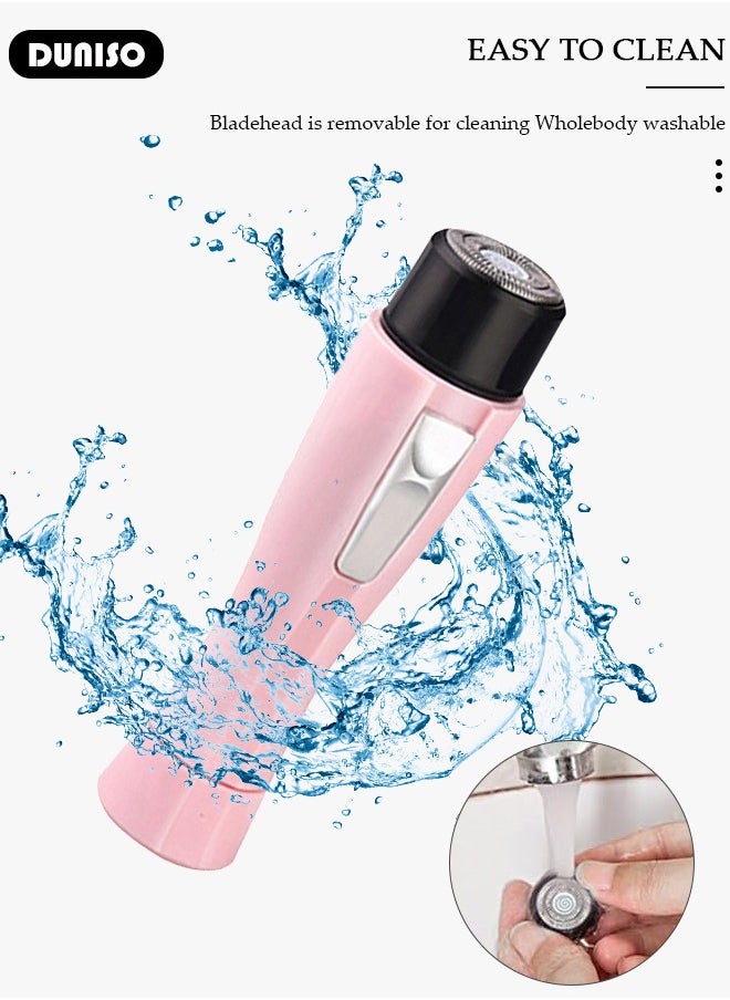 DUNISO Electric Shaver Razor for Women, Women's Painless Face Hair Remover Epilator Machine, Battery-powered, Waterproof Hair remover, Lipstick Shape for Bikini Upper Lip Areas, Chin, Eyebrow, Neck, Leg Shaver Trimmer  - Image 5