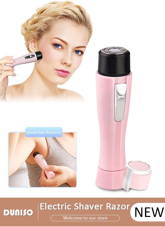DUNISO Electric Shaver Razor for Women, Women's Painless Face Hair Remover Epilator Machine, Battery-powered, Waterproof Hair remover, Lipstick Shape for Bikini Upper Lip Areas, Chin, Eyebrow, Neck, Leg Shaver Trimmer  - Image 1